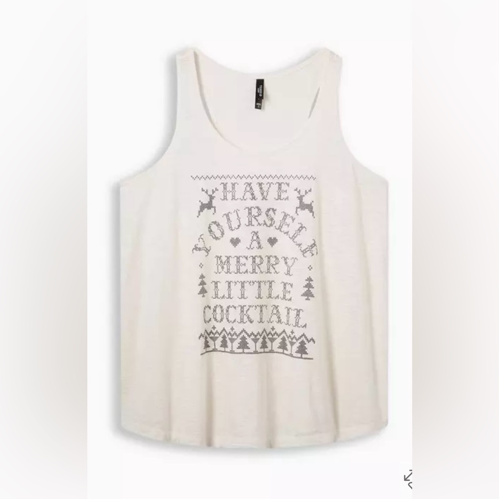 NWT Torrid “Have Yourself A Merry Little Cocktail” Racerback Sleep Tank large